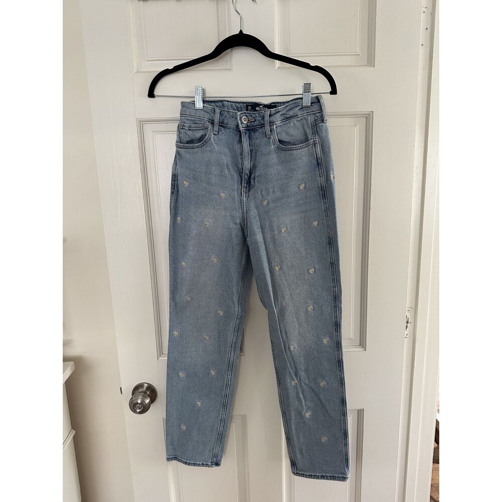 Hollister Embroidered Daisy Mom Jeans